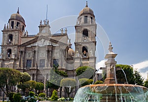 Fountain Cathedral Toluca de Lerdo Mexico