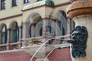 Fountain in the center of the old town of Ulm