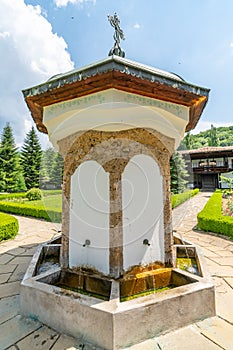 Fountain in the center of the Sokolin Monastery, Bulgaria