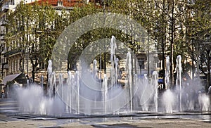 Fountain on the Charles de Gaulle square in Antibes. France