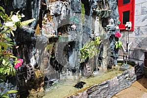 fountain in a chinese temple (leong san see) - singapore