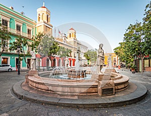 Fountain in the city centre of Old San Juan, Puerto Rico.