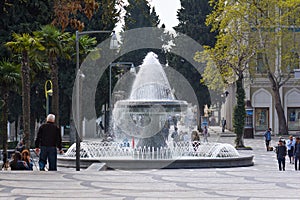 Fountain in city park, Baku