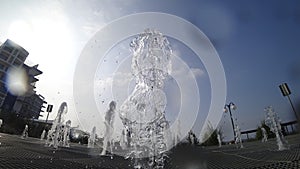 Fountain on a clear autumn day