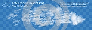 Fountain cloud. Realistic steam transparent vector
