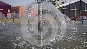 Fountain in the complex of Bharat Mandapam formally known as Pragati Maidan in Delhi India, working fountain in the Bharat