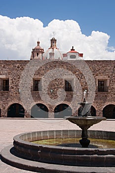 Fountain, convent and church in San Luis Potosi photo
