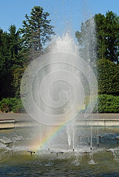 Fountain creates a rainbow