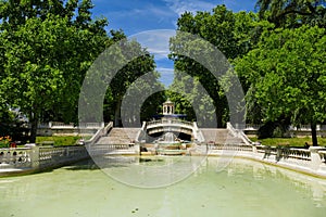 The fountain in the Darcy Garden in Dijon