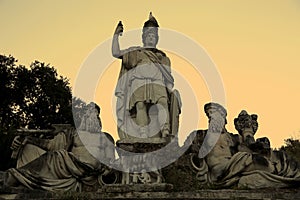 Fountain of Dea di Roma in Roma, Italy