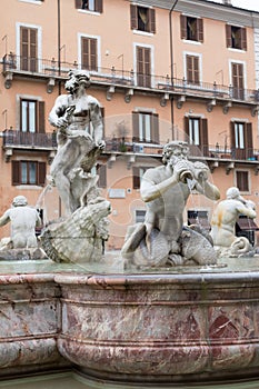 Fountain del Moro on Navona Square in Rome