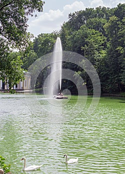 Fountain in the dendrology park Sofiyivka, Ukraine