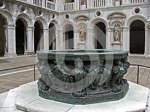 Fountain at the Doge Palace Venice Italy