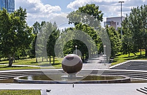 The fountain in the downtown