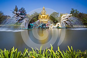 The fountain of dragons in Ancient Siam