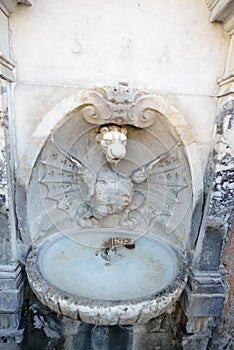 Fountain with drinking water in Rome, Italy