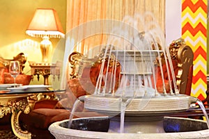 Fountain in eastern luxury restaurant