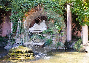 Fountain of Egeria at Labyrinth Park of Horta