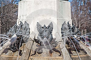 The Fountain of the Fallen Angel in Madrid, Spain photo