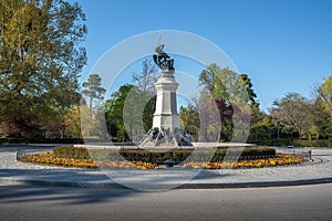 Fountain of the Fallen Angel (Fuente del Angel Caido) at Retiro Park - Madrid, Spain