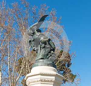 Fountain of Fallen Angel, highlight of Buen Retiro Park. Buen Re