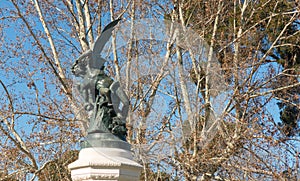Fountain of Fallen Angel, highlight of Buen Retiro Park. Buen Re