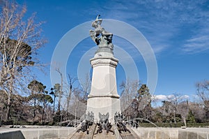 The Fountain of the Fallen Angel in Madrid, Spain. photo