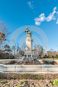 The Fountain of the Fallen Angel in Madrid, Spain. photo