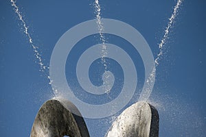 Fountain and falling water