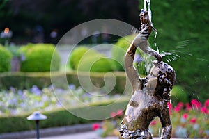 fountain The famous gardens of Butchert on Victoria Island. Canada. The Butchart Gardens