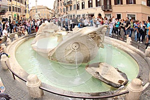 Fountain Fontana della Barcaccia, Rome