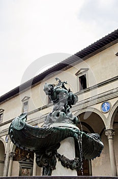 Fountain fontane dei mostri marin on piazza - Florence photo