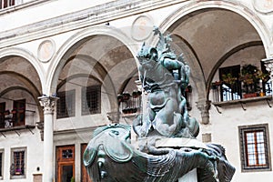 Fountain fontane dei mostri marin on piazza photo