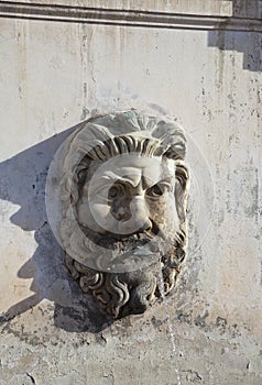 Fountain in the form of the man head. Vatican. Rome. Italy