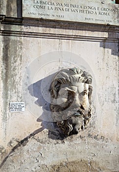 Fountain in the form of the man head. Vatican. Rome. Italy