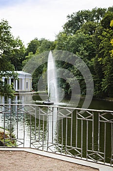 Fountain in the form of a snake in the water