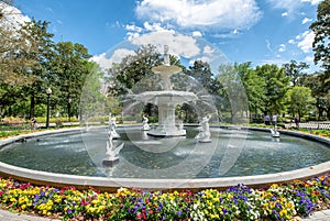 Fountain of Forsyth Park in Savannah, Georgia - USA