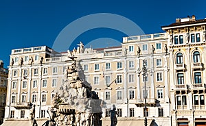 Fountain of the Four Continents in Trieste, Italy