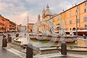 Piazza Navona Square in the morning, Rome, Italy.