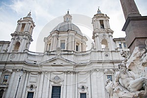 Fountain of the Four Rivers in Rome, Italy photo