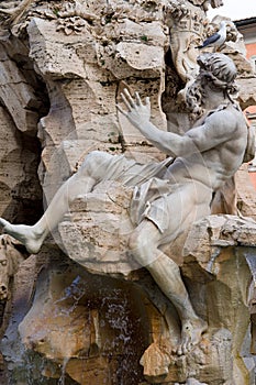 Fountain of the four rivers fontana dei quattro fuimi in Rome
