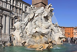 Fountain of the Four Rivers in Navona Square
