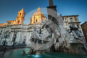 Fountain of the Four Rivers, Navona Square, Rome, Italy