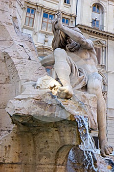 Fountain of the Four Rivers on the Piazza Navona, Rome