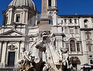 Fountain of the Four Rivers in Rome