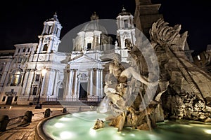 Fountain of the Four Rivers, SantAgnese in Agone. Piazza Navona.