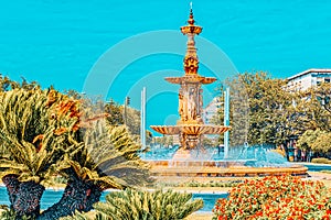 Fountain of the Four Seasons  in the centre of Seville, Spain photo