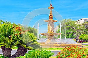 Fountain of the Four Seasons in the centre of Seville, Spain. photo