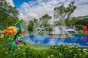 Fountain at Franklin Square, in Philadelphia, Pennsylvania photo