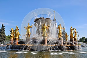 Fountain of Friendship of nations, Moscow, Russia.